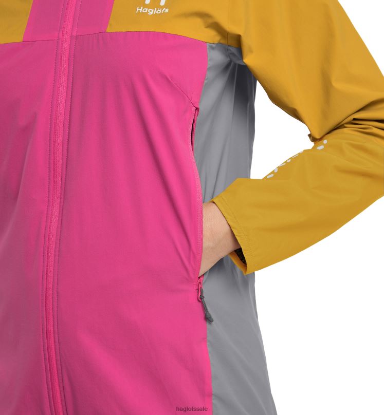 Ultra Pink/Autumn Leaves Women Haglofs L.I.M Alpha Hood Tops ZXT0L702