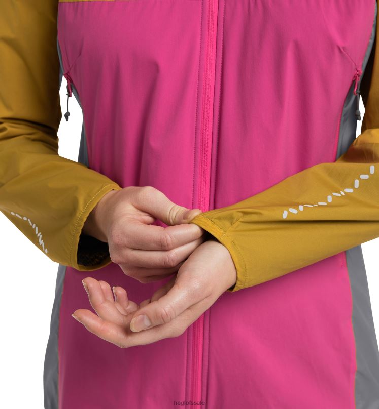 Ultra Pink/Autumn Leaves Women Haglofs L.I.M Alpha Hood Tops ZXT0L702