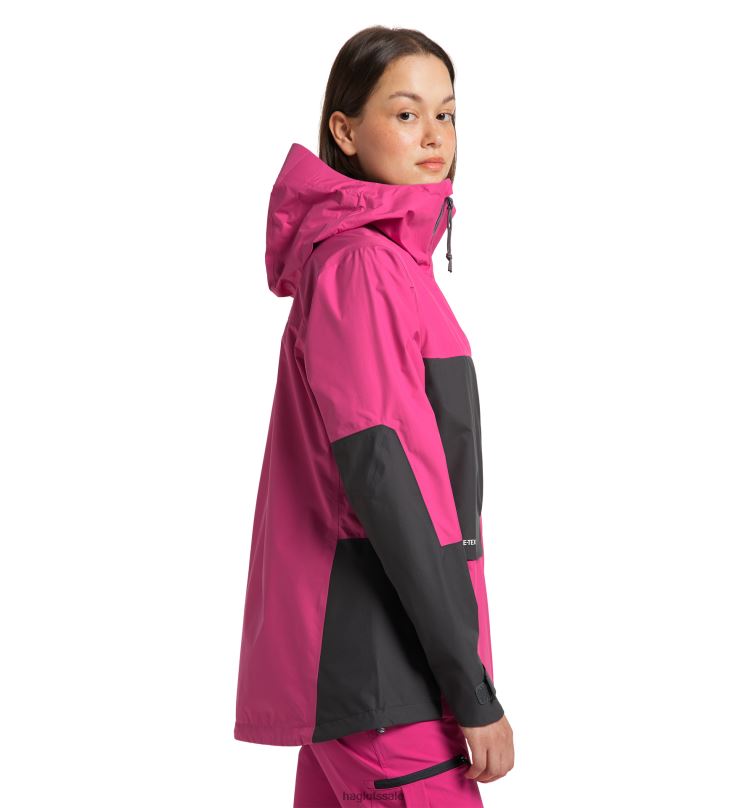 Ultra Pink/Magnetite Women Haglofs Roc Sheer GTX Jacket Tops ZXT0L654