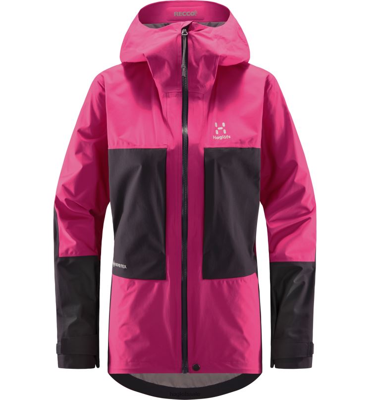 Ultra Pink/Magnetite Women Haglofs Roc Sheer GTX Jacket Tops ZXT0L654