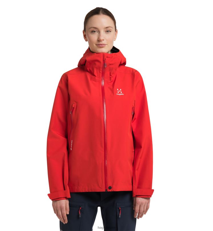 Zenith Red Women Haglofs Roc GTX Jacket Tops ZXT0L717