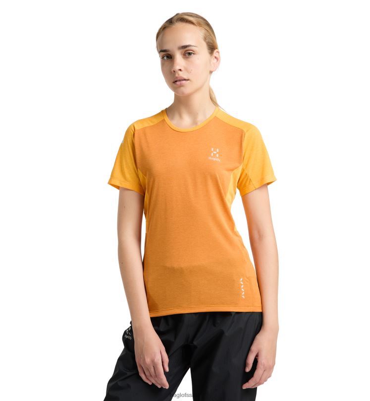 Desert Yellow/Sunny Yellow Women Haglofs L.I.M Crux Tee Tops ZXT0L763