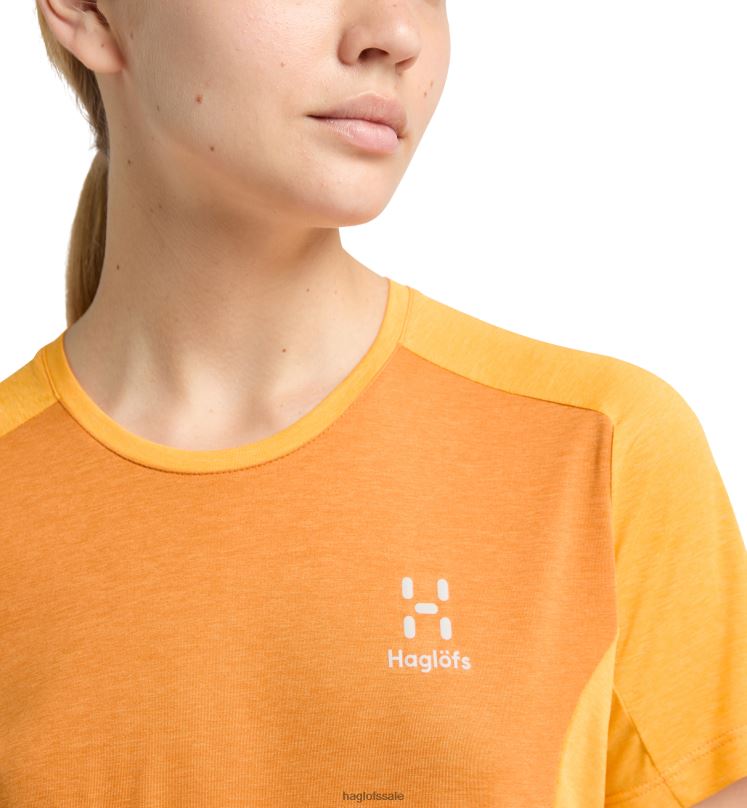 Desert Yellow/Sunny Yellow Women Haglofs L.I.M Crux Tee Tops ZXT0L763