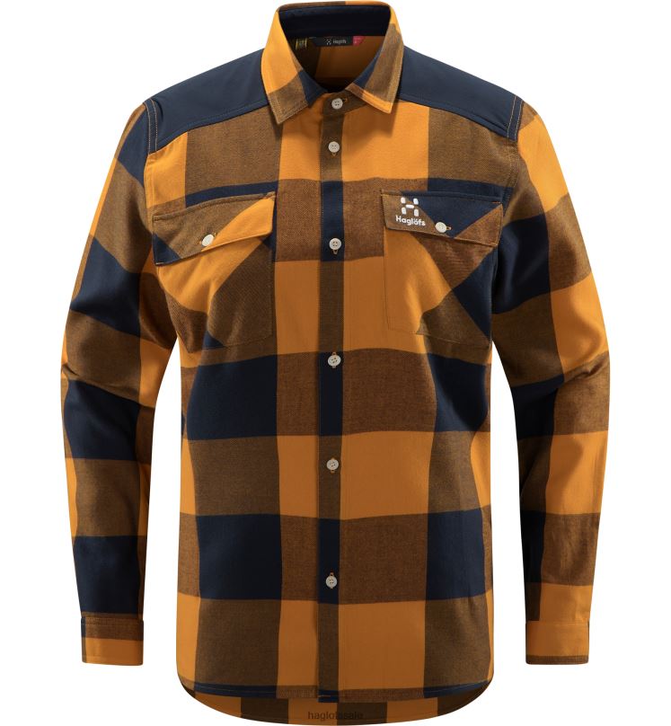 Desert Yellow/Tarn Blue Women Haglofs Timmer Shirt Tops ZXT0L757