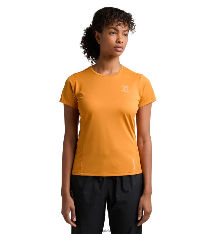 Desert Yellow Women Haglofs L.I.M Tech Tee Tops ZXT0L753