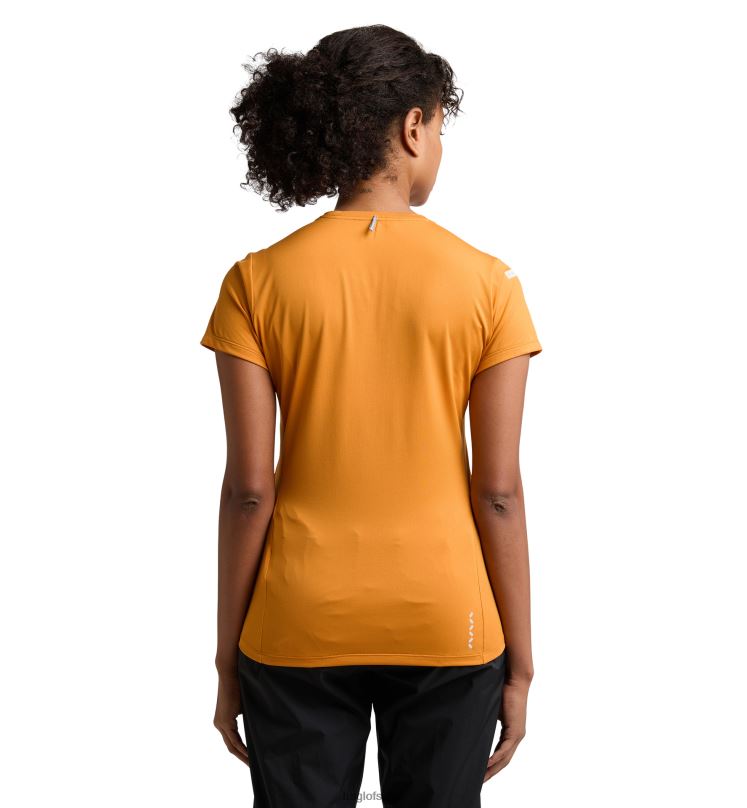 Desert Yellow Women Haglofs L.I.M Tech Tee Tops ZXT0L753