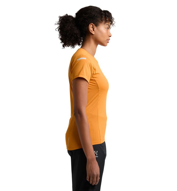 Desert Yellow Women Haglofs L.I.M Tech Tee Tops ZXT0L753