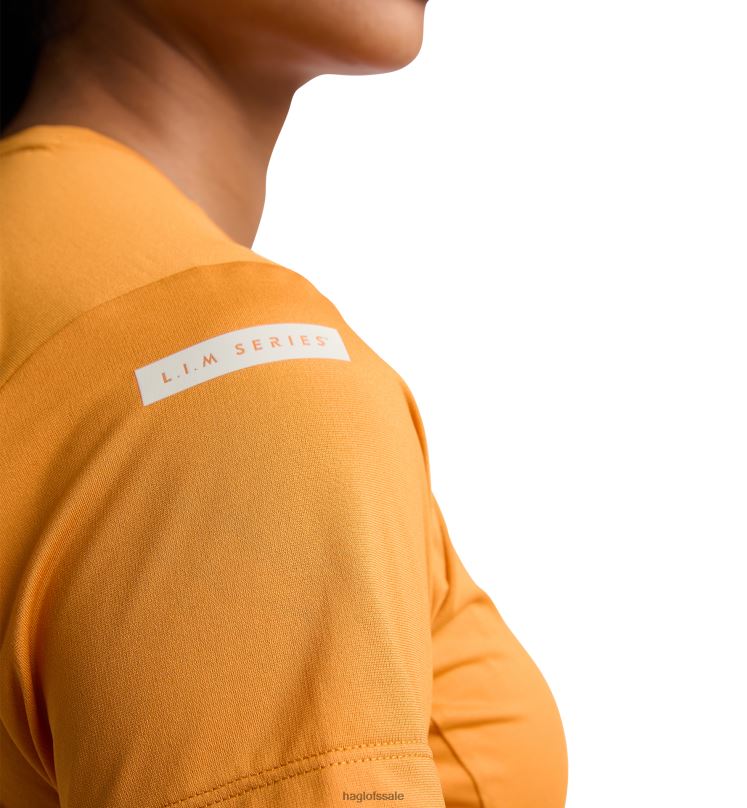 Desert Yellow Women Haglofs L.I.M Tech Tee Tops ZXT0L753