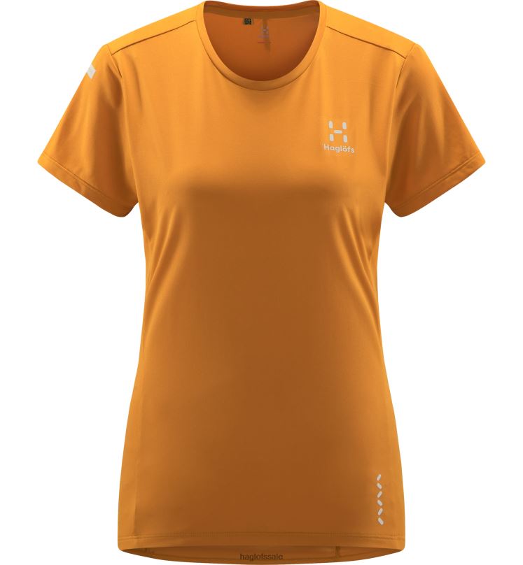 Desert Yellow Women Haglofs L.I.M Tech Tee Tops ZXT0L753
