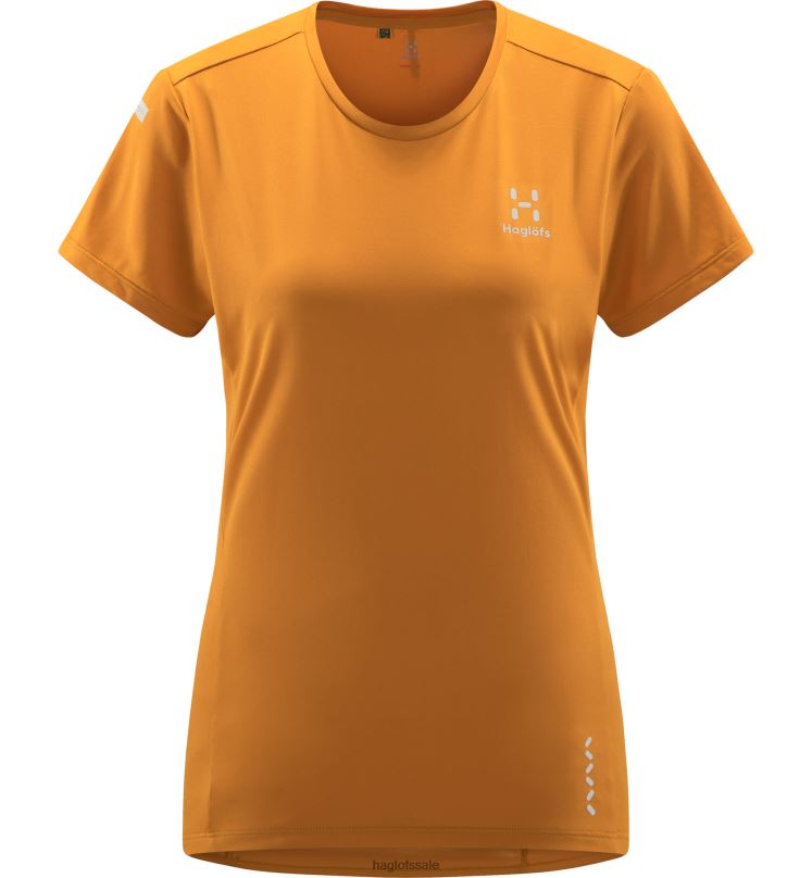 Desert Yellow Women Haglofs L.I.M Tech Tee Tops ZXT0L753