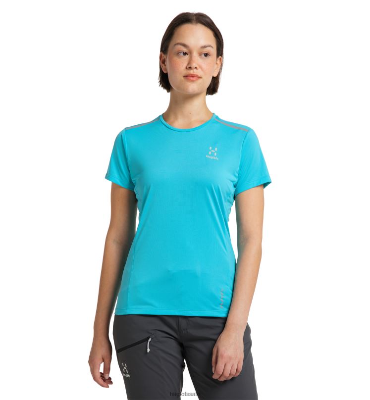 Maui Blue Women Haglofs L.I.M Tech Tee Tops ZXT0L769