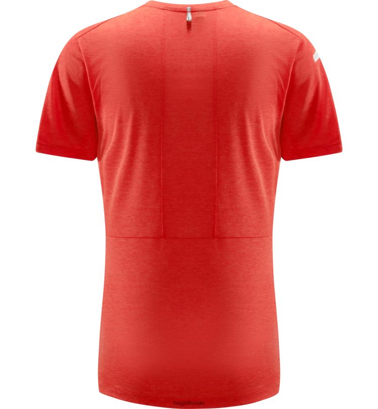 Poppy Red Women Haglofs L.I.M Crux Tee Tops ZXT0L762