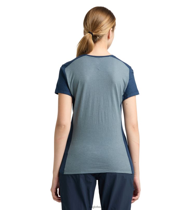 Steel Blue/Tarn Blue Women Haglofs ROC Grip Tee Tops ZXT0L766